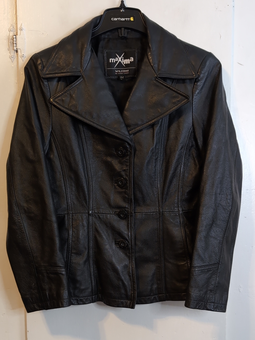 Black Retro Wilsons Maxima Leather jacket womens large